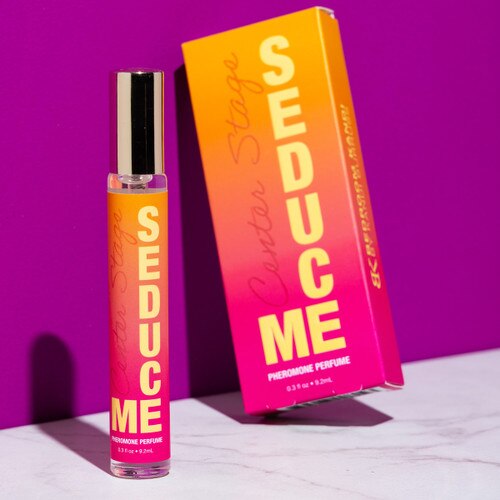 Bedroom Kandi pheromone perfume on a bold color background